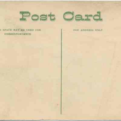 Address side of the "City Pharmacy, Chester, N.Y." postcard.: The address side of this blank postcard with designated spaces for correspondence and address.