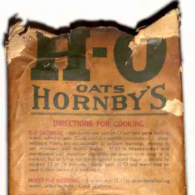 H-O (Hornby's Oats) Cereal Box - back
