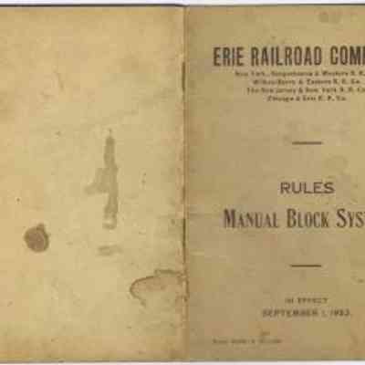 Erie Railroad Company Rules Manual Block System