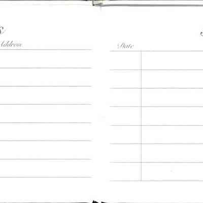 08 blank: This is a blank guestbook page with spaces for entries including guests' names, addresses, and the date.