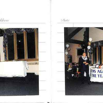 11 Photos: Two images show a formal event with guests shaking hands in a decorated room.