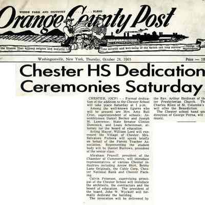 Chester HS Dedication Ceremonies Saturday