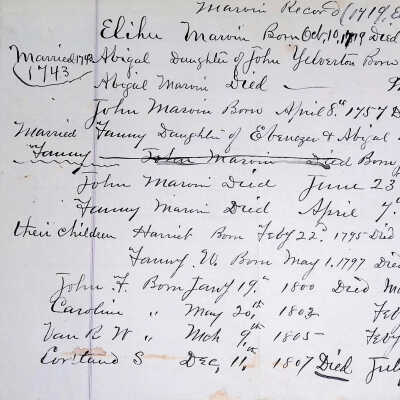 Marvin Family Genealogy Records