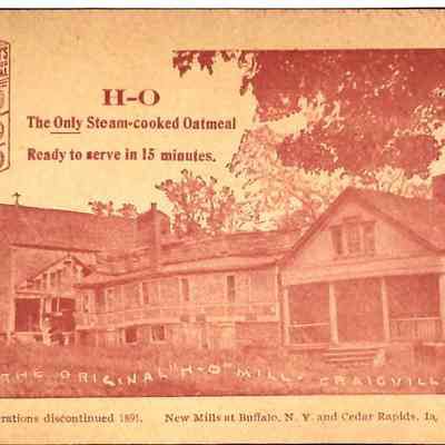 H-O Steam Cooked Oatmeal Advertising Postcard Craigville NY Old Mill