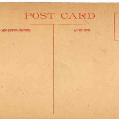 Address side of the "The Original H-O Mill, Craigville N.Y." postcard.: The image shows an old, blank postcard with distinct sections labeled for correspondence, address, and stamp.