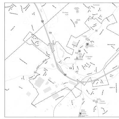 Village of Chester Street Map, March 25, 2014: The street map, dated March 25, 2014, shows the Village of Chester with boundaries, roads, and landmarks like Carpenter Park.