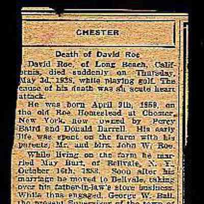 Death of David Roe