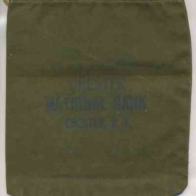 Chester National Bank money bag