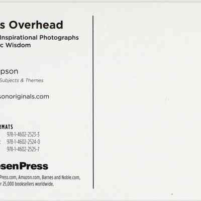 Angels Overhead postcard - back: The image displays a book information card for "Angels Overhead" by C.A. Simpson.