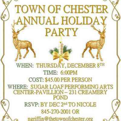 Town of Chester Annual Holiday Party Flyer