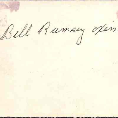 Bill Rumsey oxen.: The image displays the back of the Ox Team picture, with handwritten note, "Bill Rumsey Oxen".