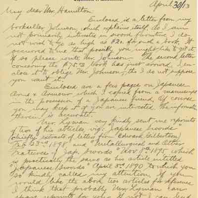 Frederick Pedersen to Charles Hamilton