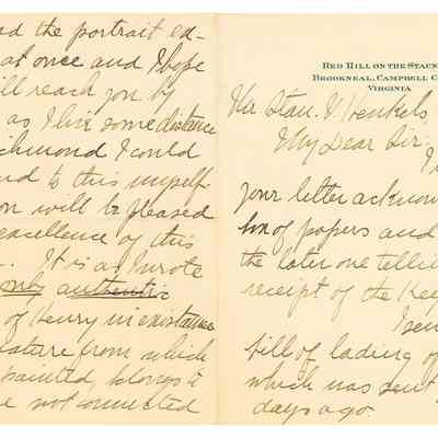 Lucy Henry Harrison to Stan Henkels
