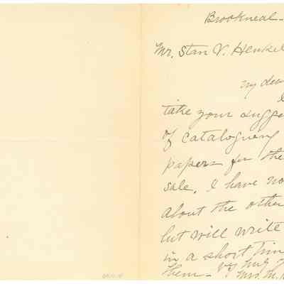 Lucy Henry Harrison to Stan Henkels