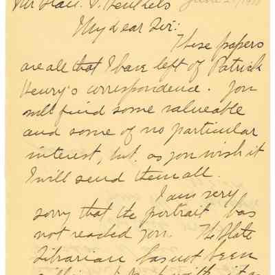 Lucy Henry Harrison to Stan Henkels