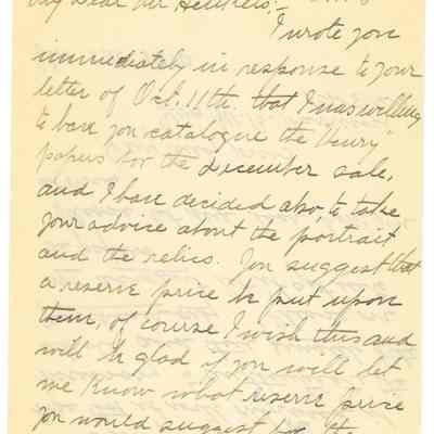 Lucy Henry Harrison to Stan Henkels