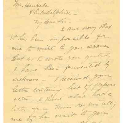 Lucy Henry Harrison to Stan Henkels