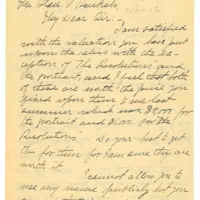 Lucy Henry Harrison to Stan Henkels