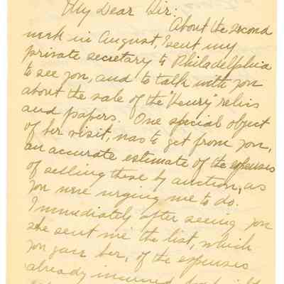 Lucy Henry Harrison to Stan Henkels