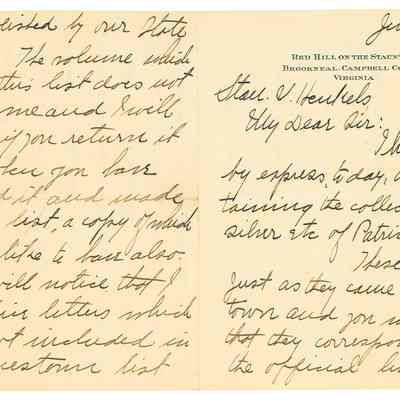 Lucy Henry Harrison to Stan Henkels