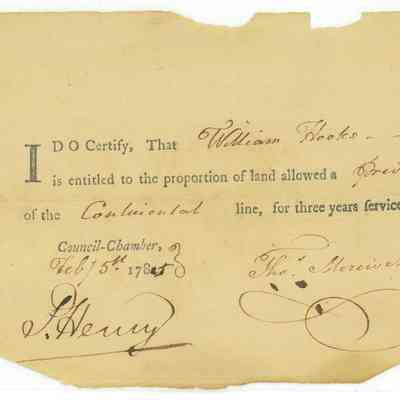 Land Grant to William Hooks