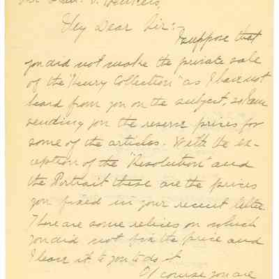 Lucy Henry Harrison to Stan Henkels