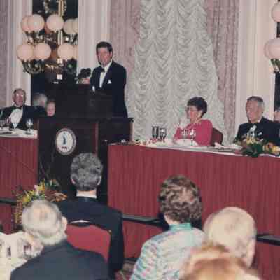 George Allen Addresses Guests at 50th Anniversary Dinner