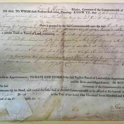 Land Grant to Thomas Bradford and Thomas Learning Jr.