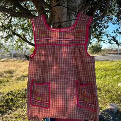 Red Embroidered Apron