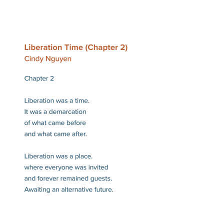 Liberation Time (Chapter 2): Poem