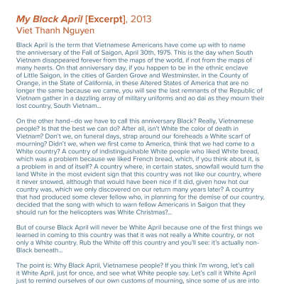My Black April (Excerpt)