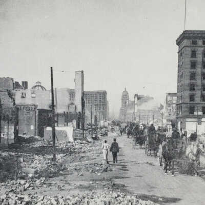 San Francisco Earthquake Stereoview: Market Street