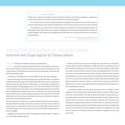 Artist Interview: Taking Photographs of the Bear Dance