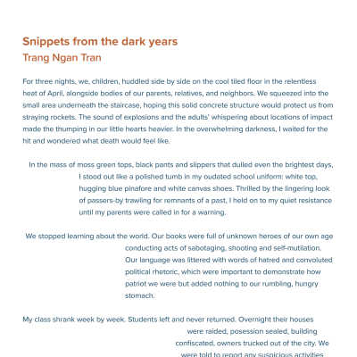 Snippets from the dark years