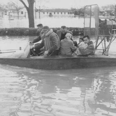 Rescue Boat during the 1955 Flood