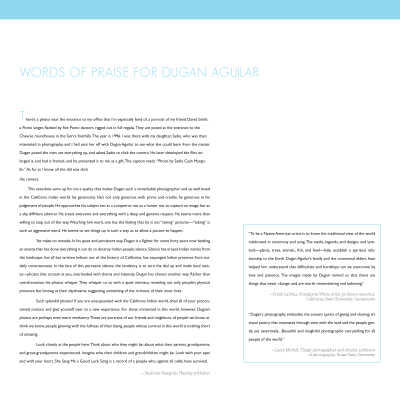 Words of Praise for Dugan Aguilar