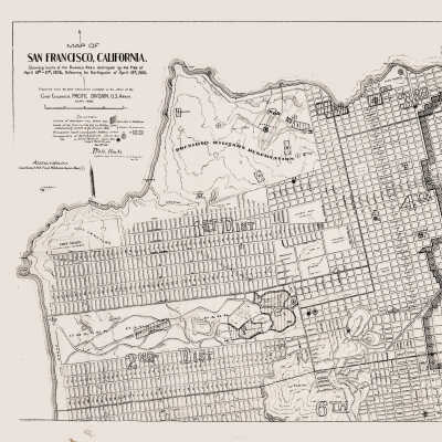 Map of 1906 San Francisco (Fire Area and Chinese Camp)
