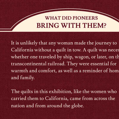 What did pioneers bring with them? Quilts