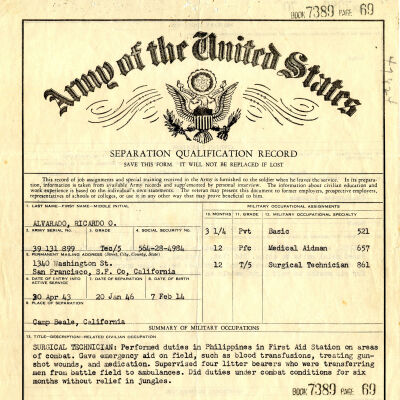 Army of the United States Separation Qualification Record [Reproduction]