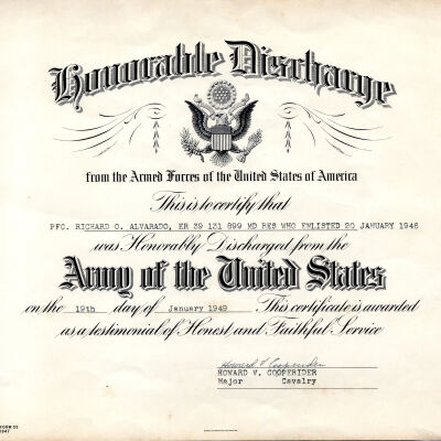Honorable Discharge Certificate [Reproduction]