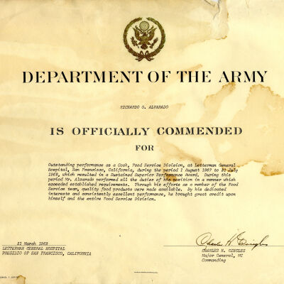 Army Commendation Certificate [Reproduction]
