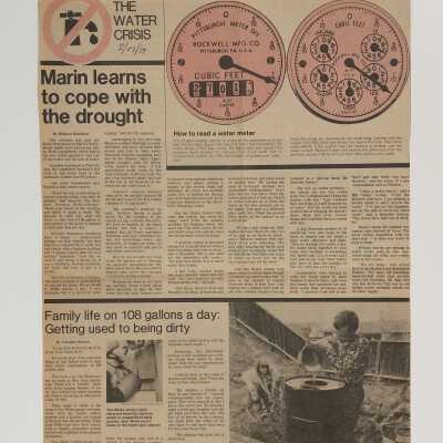 "Marin learns to cope with drought" newspaper (1979)