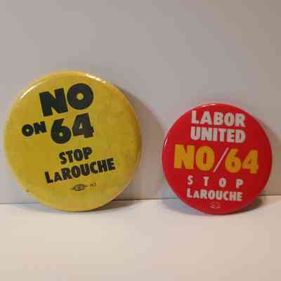 (2) No on 64 Buttons