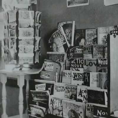 The magazine rack in the Mecca Post Office