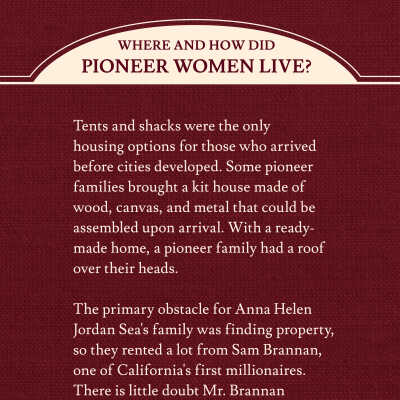 Where and how did pioneer women live? Interpretation