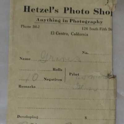 Hetzel's Photo Shop Negative Holder