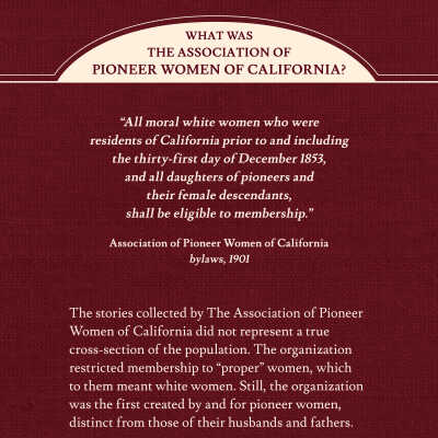 What was the Association of California Pioneer Women?