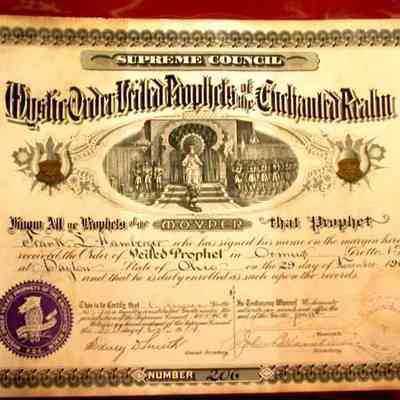 Certificate: Certificate of Frank Hamburger, Supreme Council Grotto #24, dated Nove. 29, 1909