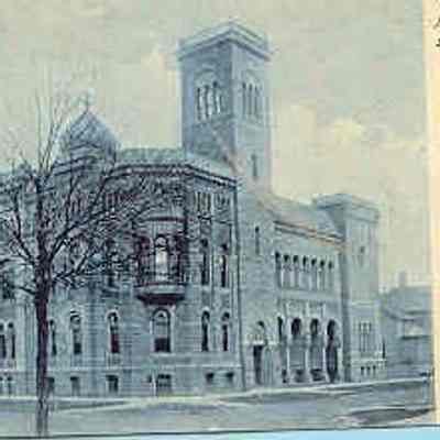 Postcard: Masonic Temple, Bay CIty, Michigan. Postmarked July 6, 1908