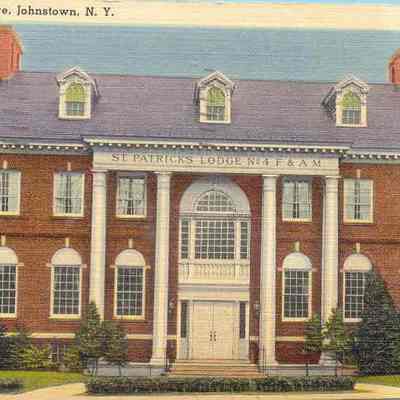 Postcard: Masonic Temple, Johnstown, New York. Postmarked September 15, 1953